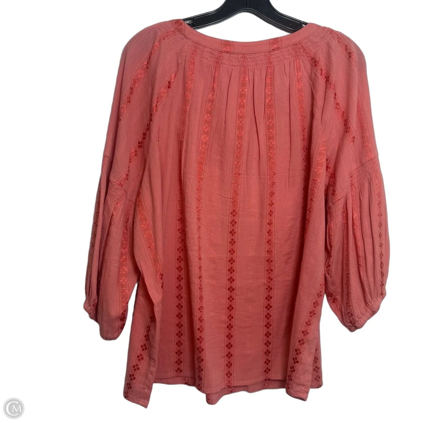 Top 3/4 Sleeve By Style And Company In Coral, Size: 1x
