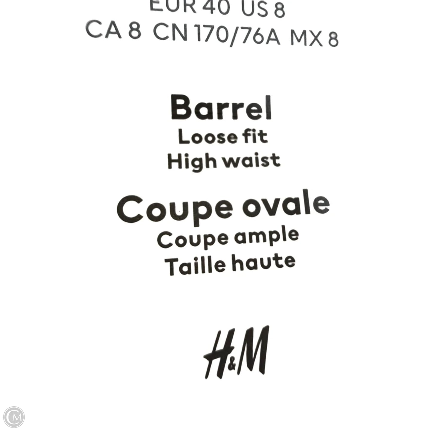 Barrel Jeans By H&m In Black Denim, Size: 8