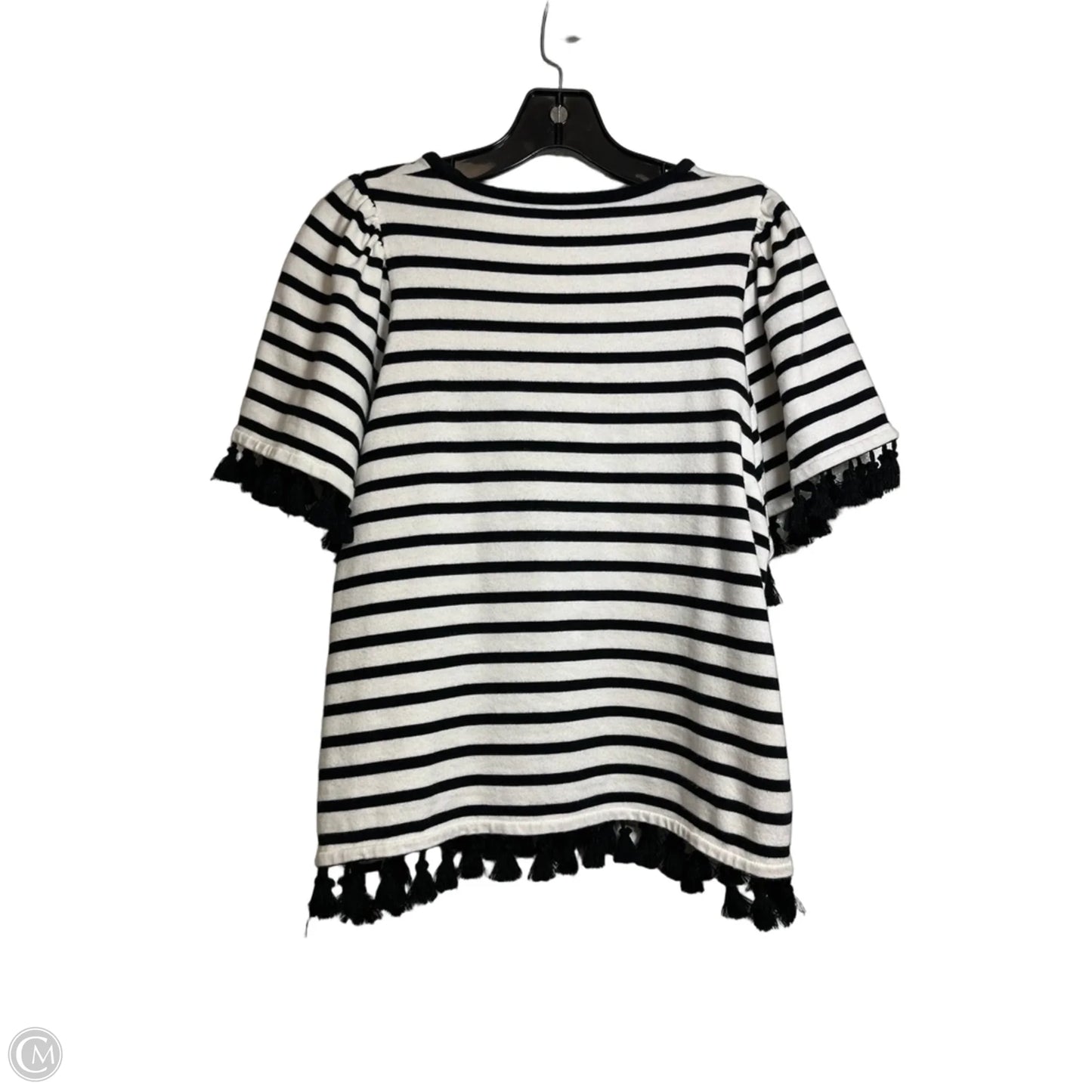 Top Short Sleeve Designer By Kate Spade In Striped Pattern, Size: M