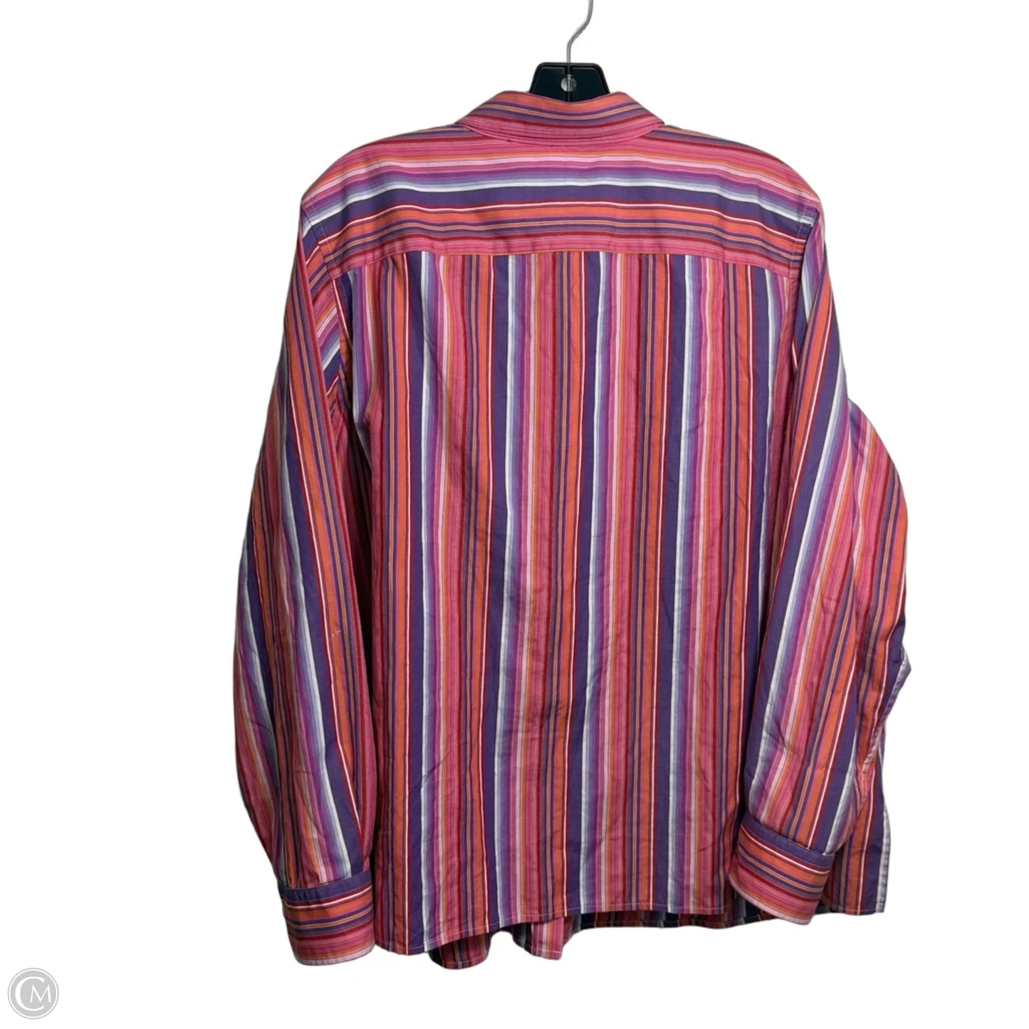 Top Long Sleeve By Lauren By Ralph Lauren In Striped Pattern, Size: 2x