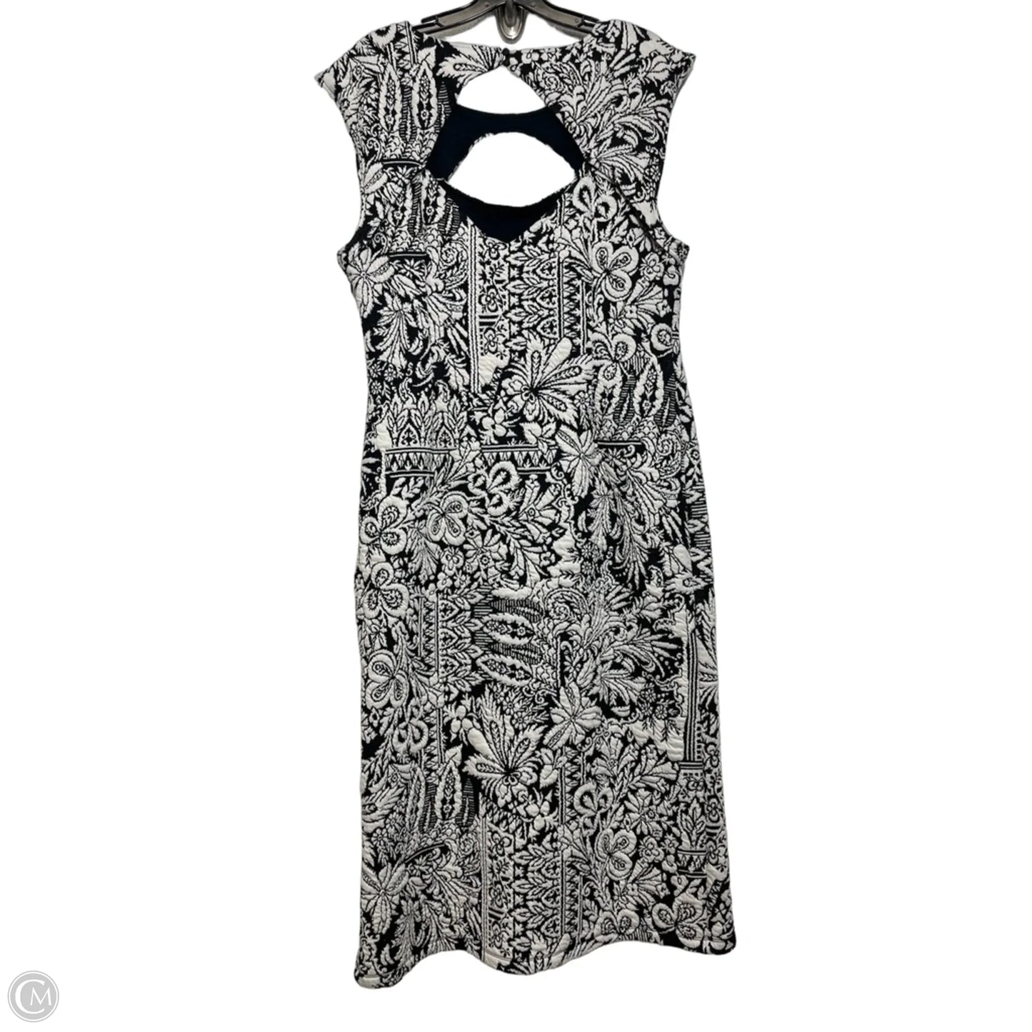 Dress Casual Midi By Anthropologie In Black & White, Size: L