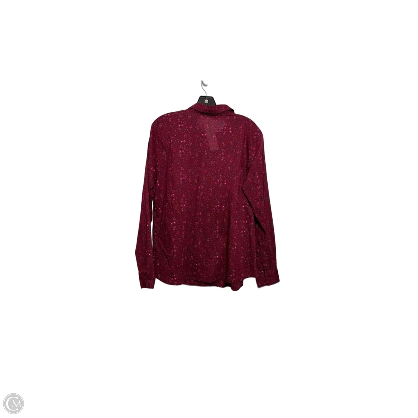 Top Long Sleeve By Benetton In Maroon, Size: M