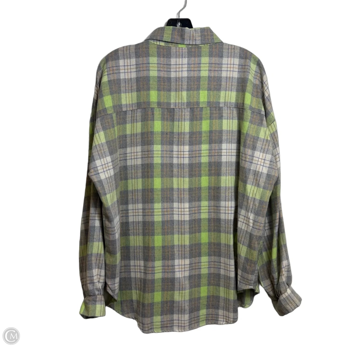 Top Long Sleeve By La Miel In Plaid Pattern, Size: L