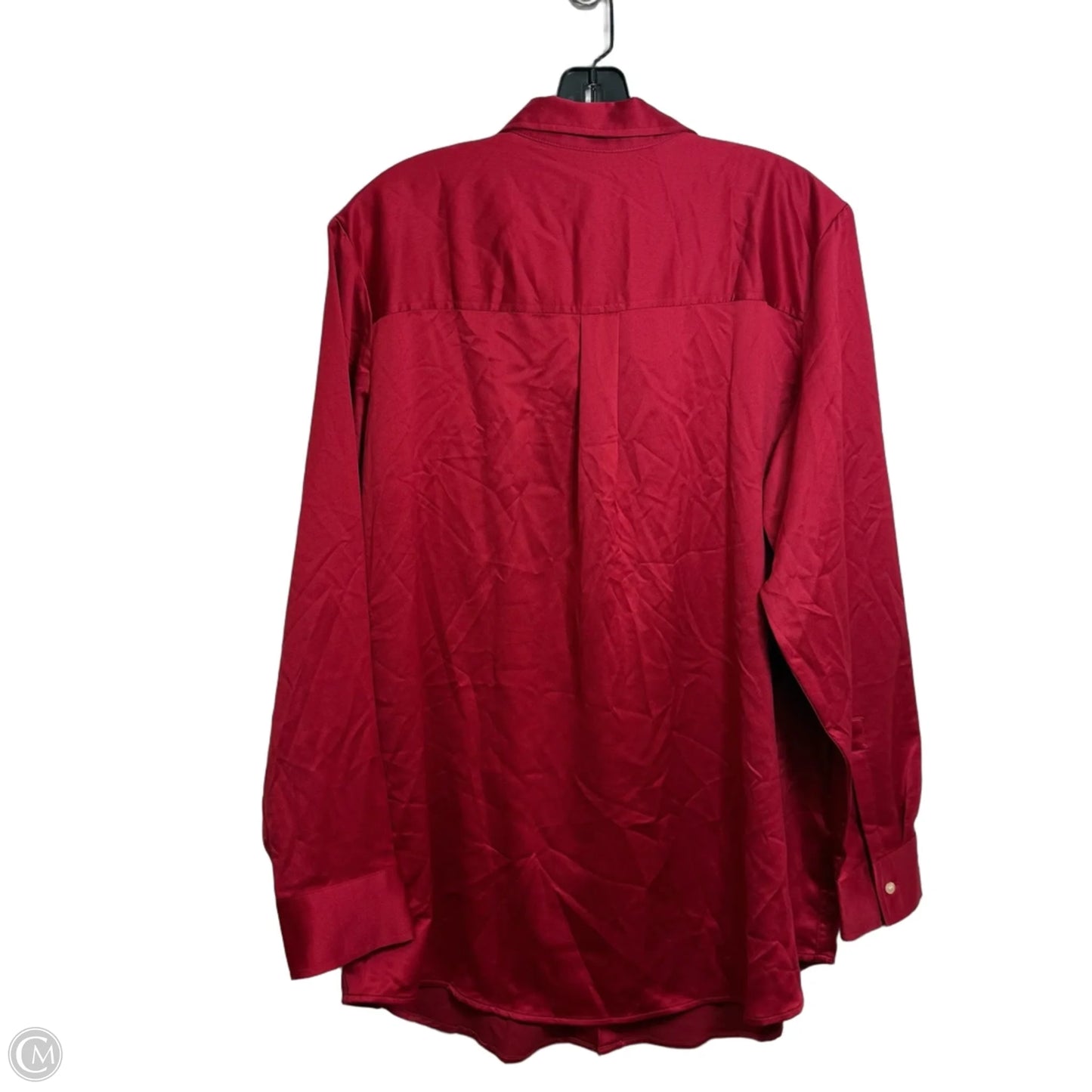 Boyfriend shirt Top Long Sleeve By Gap In Red, Size: L
