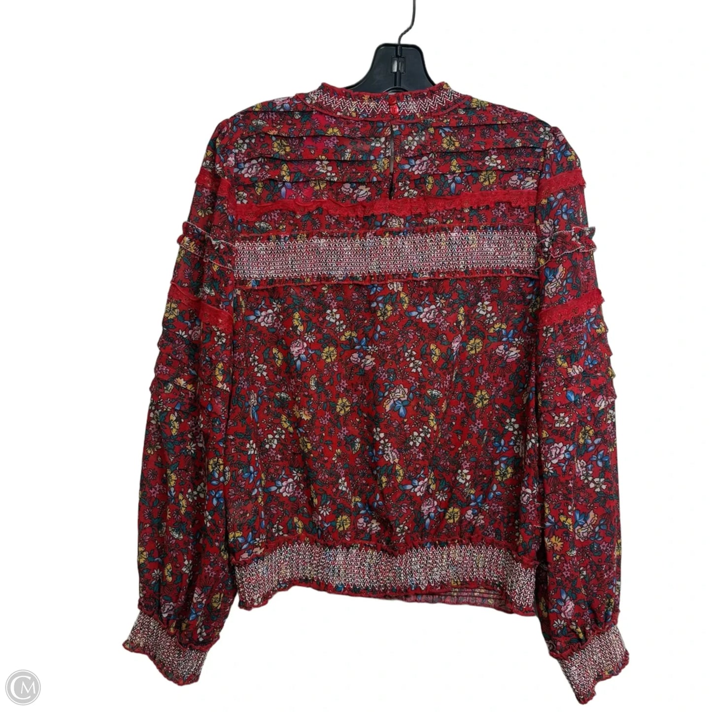Top Long Sleeve By Clothes Mentor In Red, Size: M