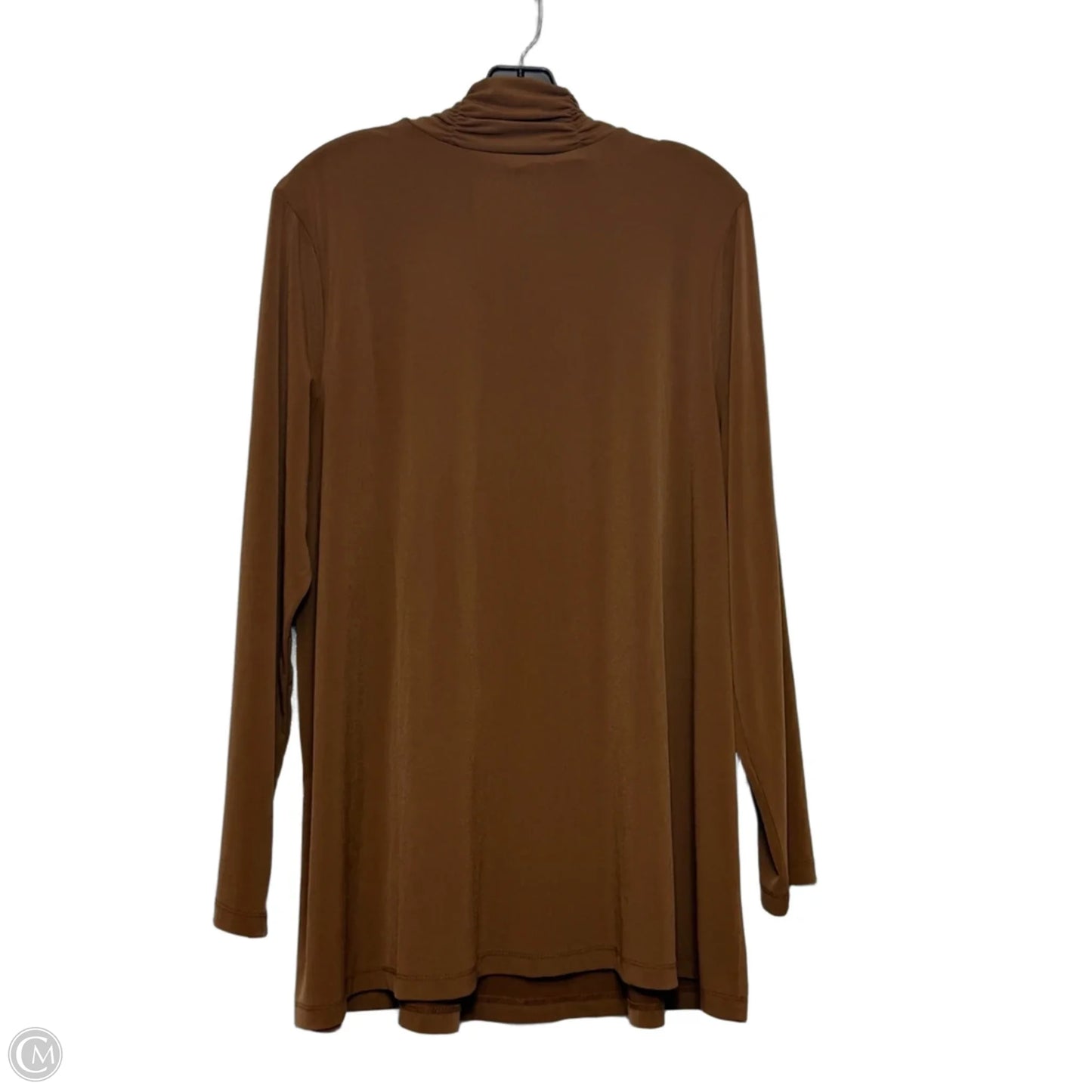 Top Long Sleeve By Susan Graver In Brown, Size: 1x
