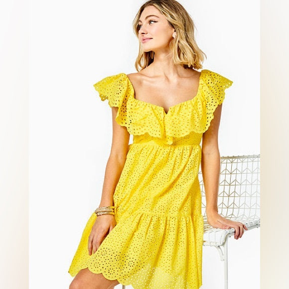 Dress Designer By Lilly Pulitzer In Yellow, Size: 8
