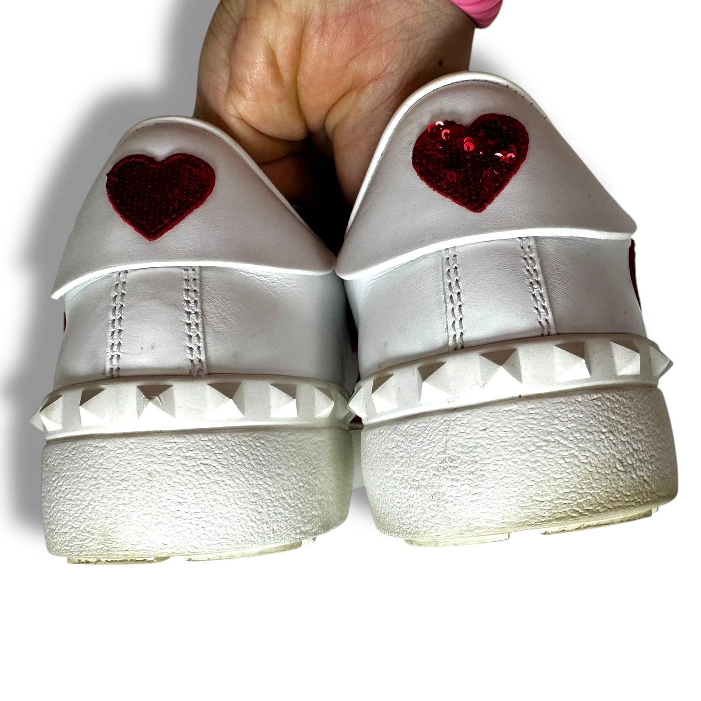 Hearts Shoes Luxury Designer By Valentino-garavani In White, Size: 40