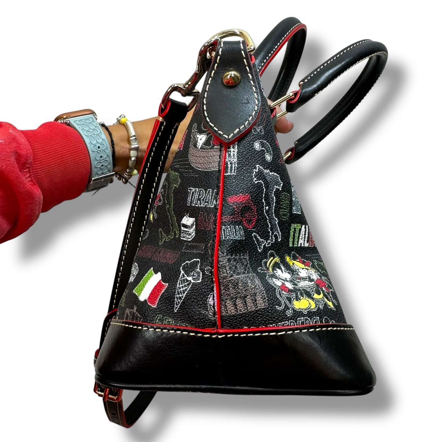 Disney Italy Satchel Handbag Designer By Dooney And Bourke, Size: Medium