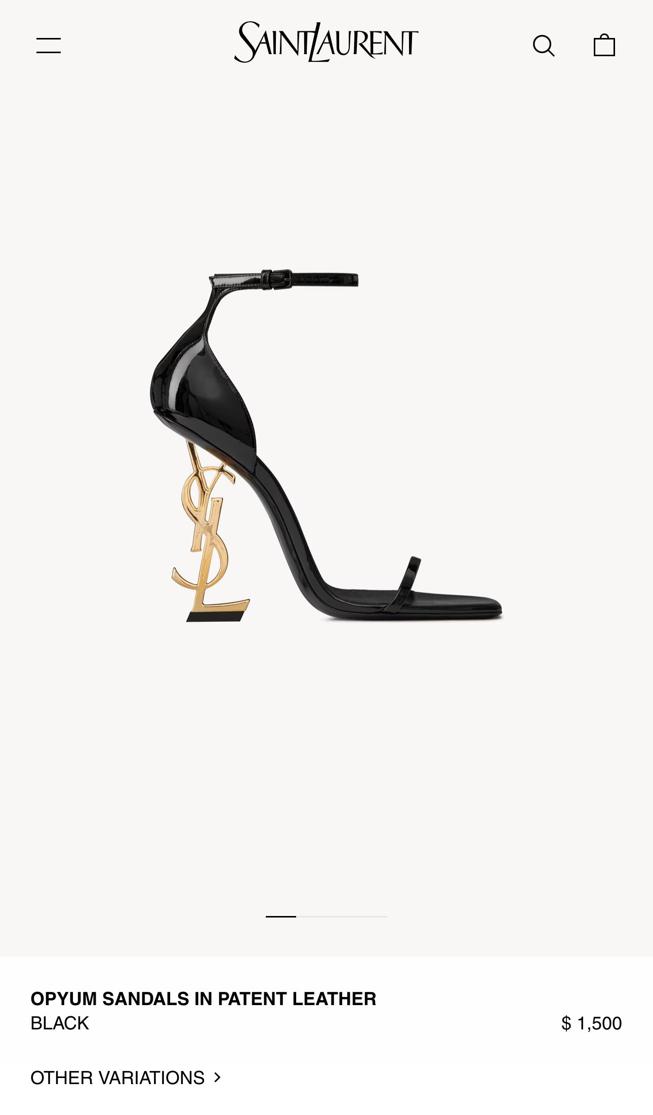 OPYUM SANDALS IN PATENT LEATHER Luxury Designer By Yves Saint Laurent In Black size 42
