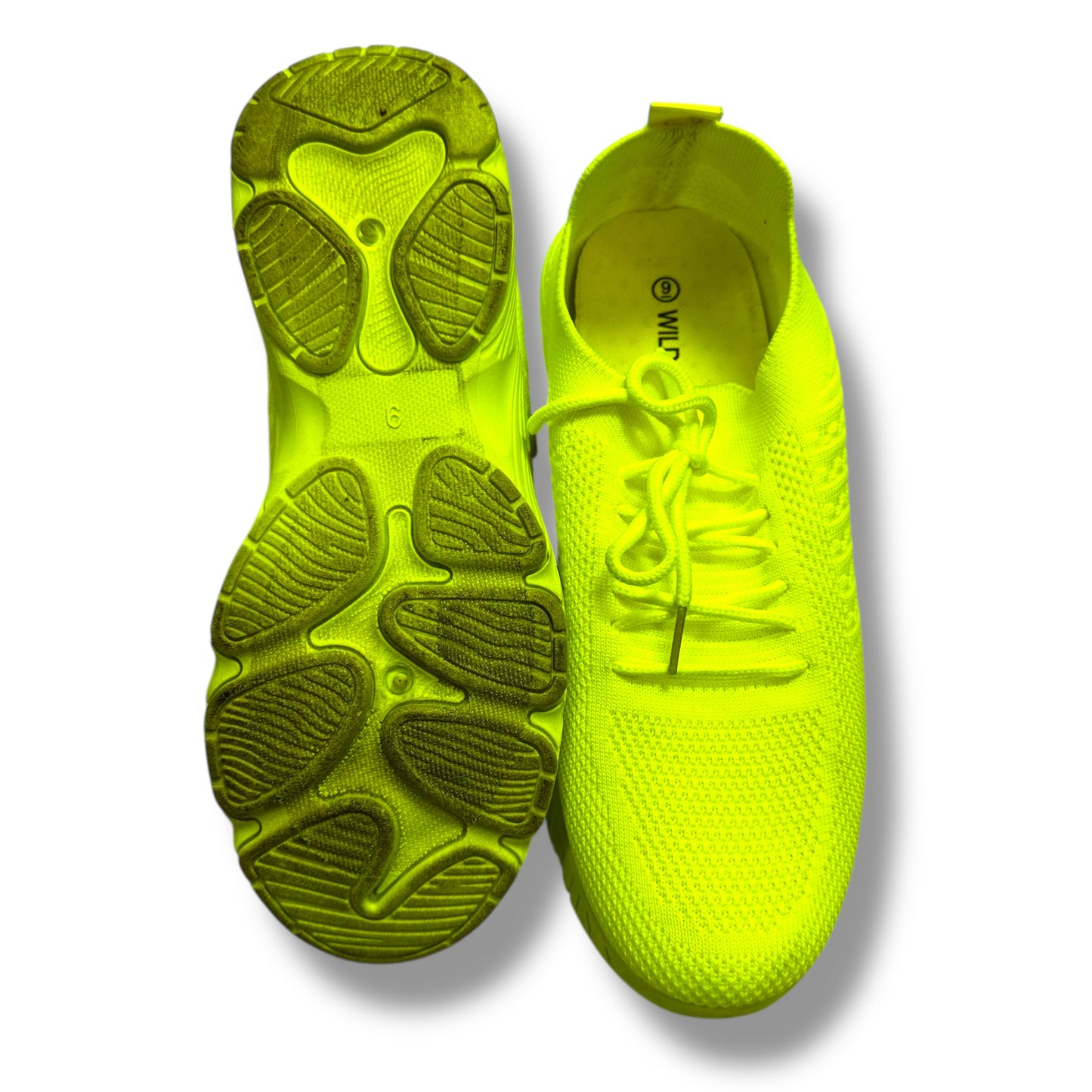 Shoes Sneakers By Wild Diva In Neon Yellow, Size: 9