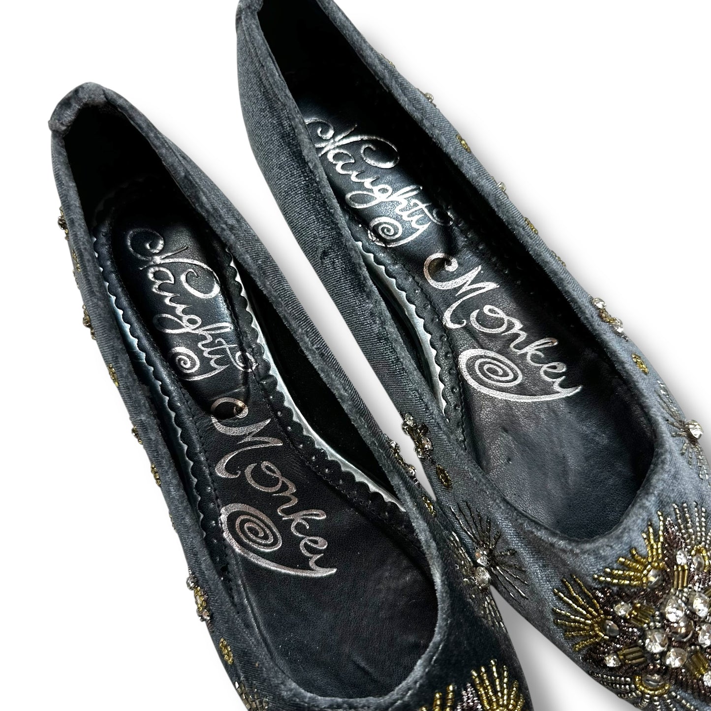 Shoes Flats By Naughty Monkey In Silver, Size: 8