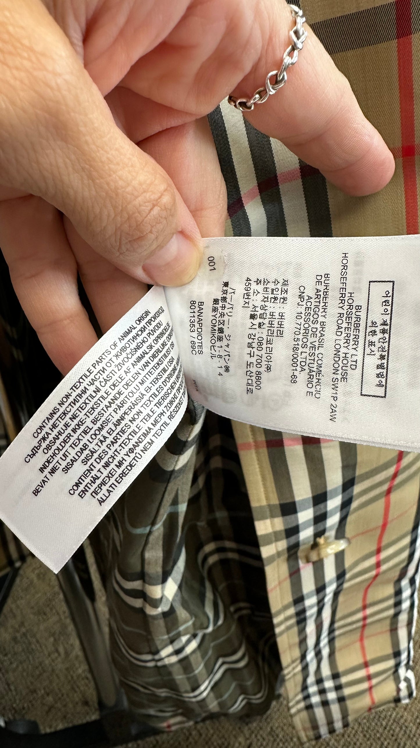 Jacket Luxury Designer By Burberry In Plaid Pattern, Size: 12