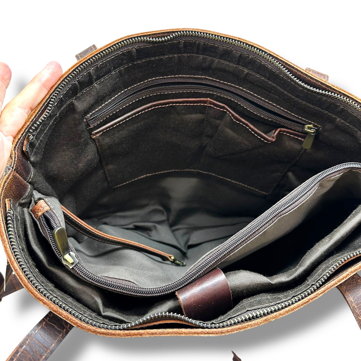 Tote Leather By Montana Hudson , Size: Large