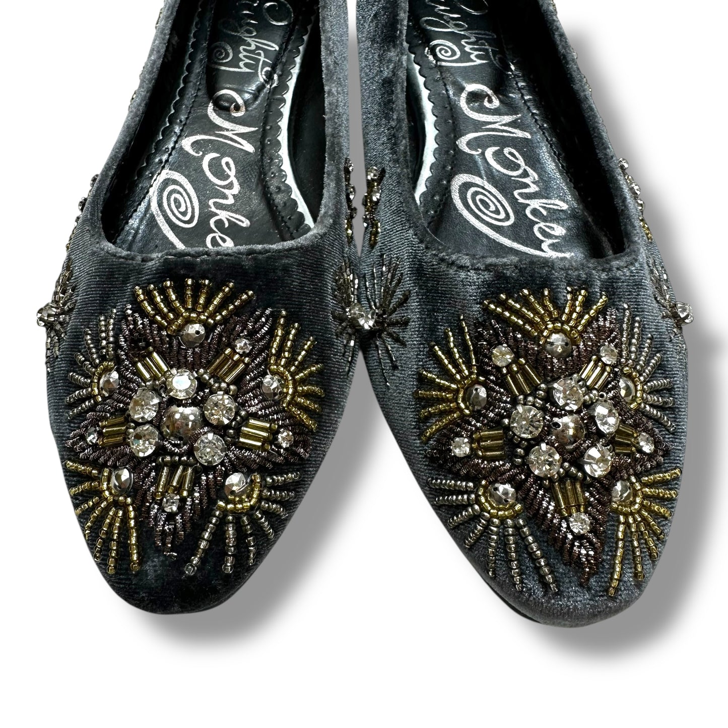 Shoes Flats By Naughty Monkey In Silver, Size: 8
