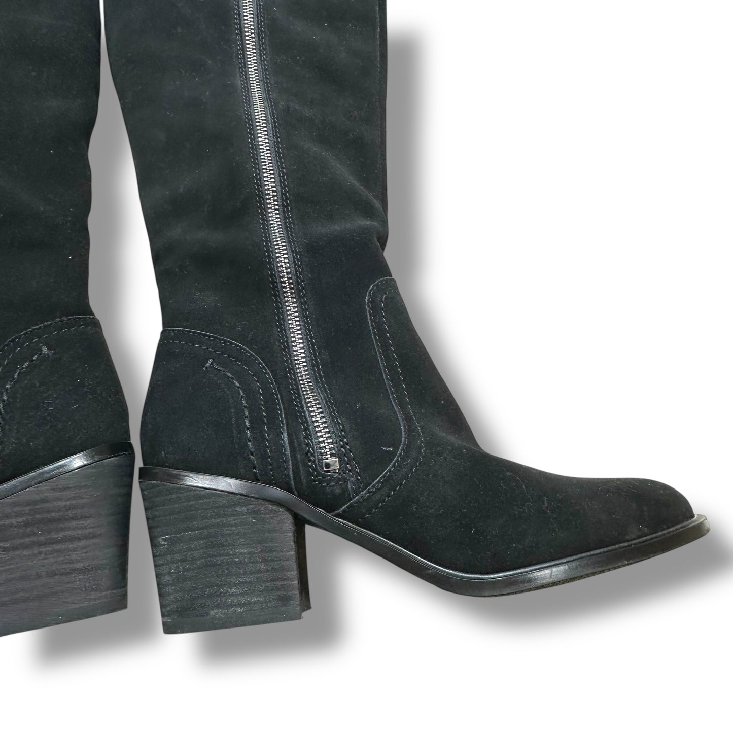 Boots Knee Flats By Crown Vintage In Black, Size: 9