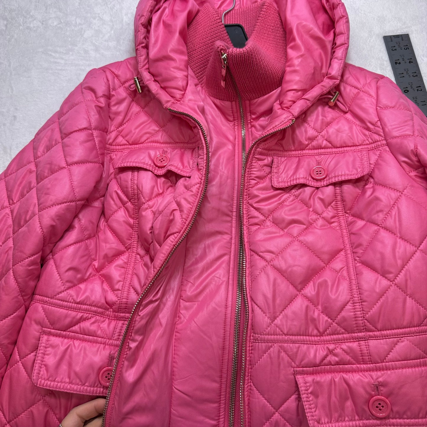 Coat Designer By Kate Spade In Pink, Size: L
