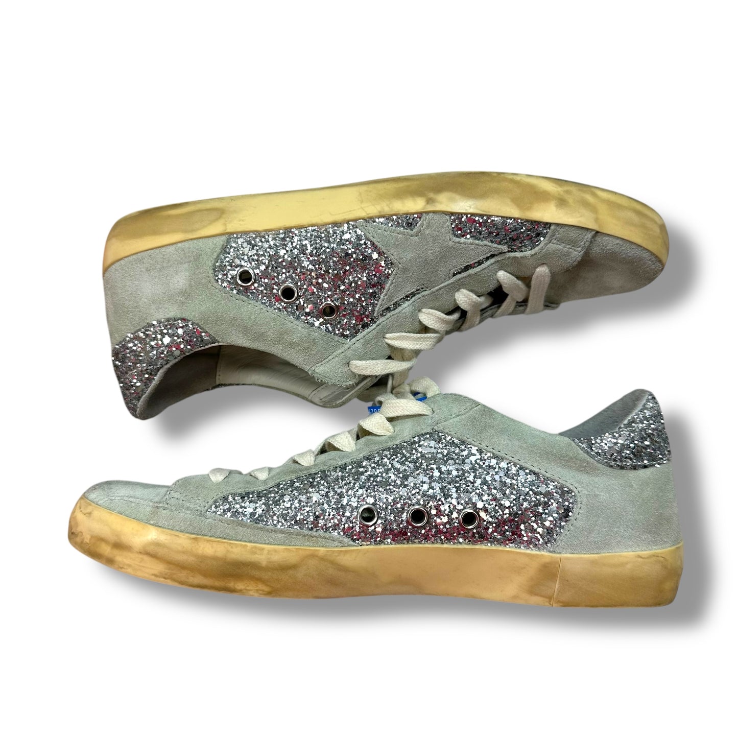 Shoes Luxury Designer By Golden Goose In Silver, Size: 10