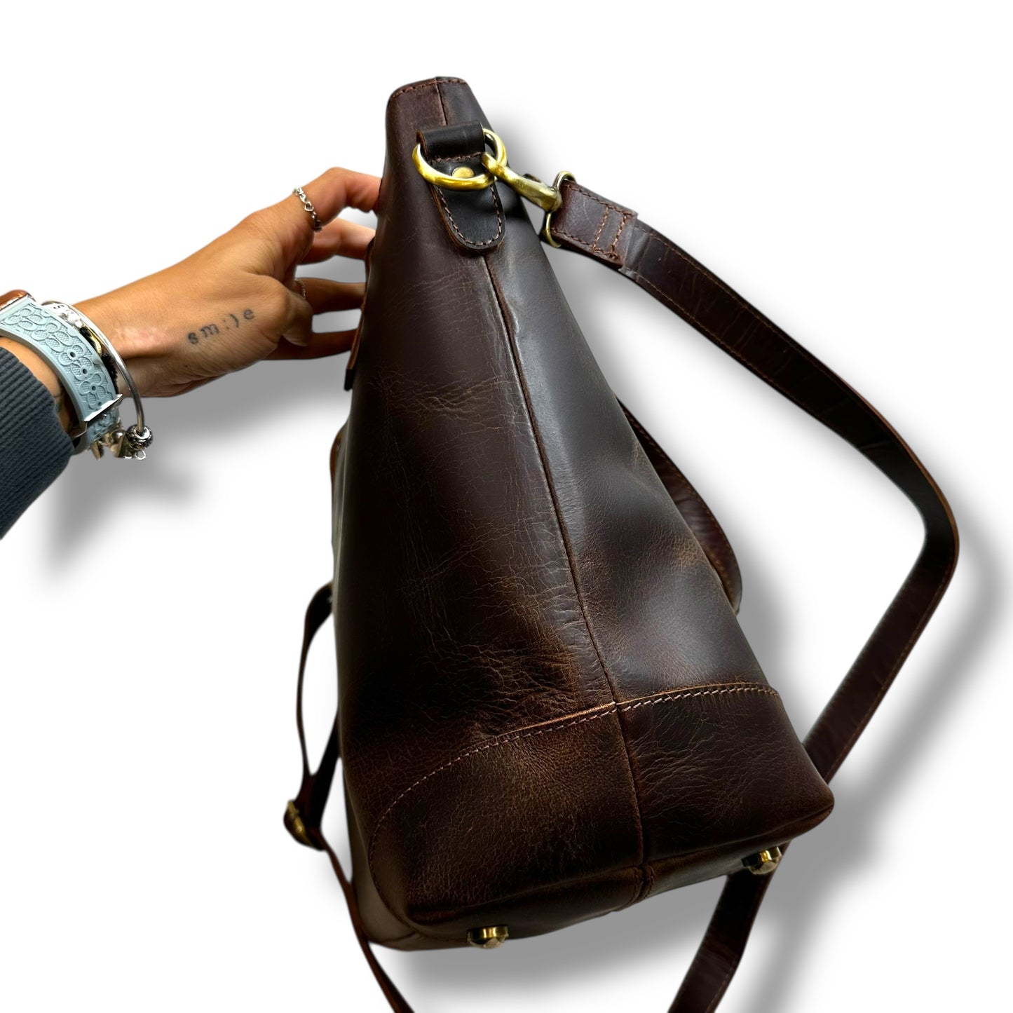 Tote Leather By Montana Hudson , Size: Large