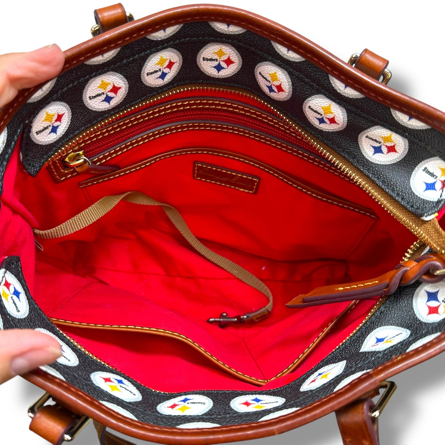 Pittsburgh Steelers football Handbag Designer By Dooney And Bourke, Size: Medium