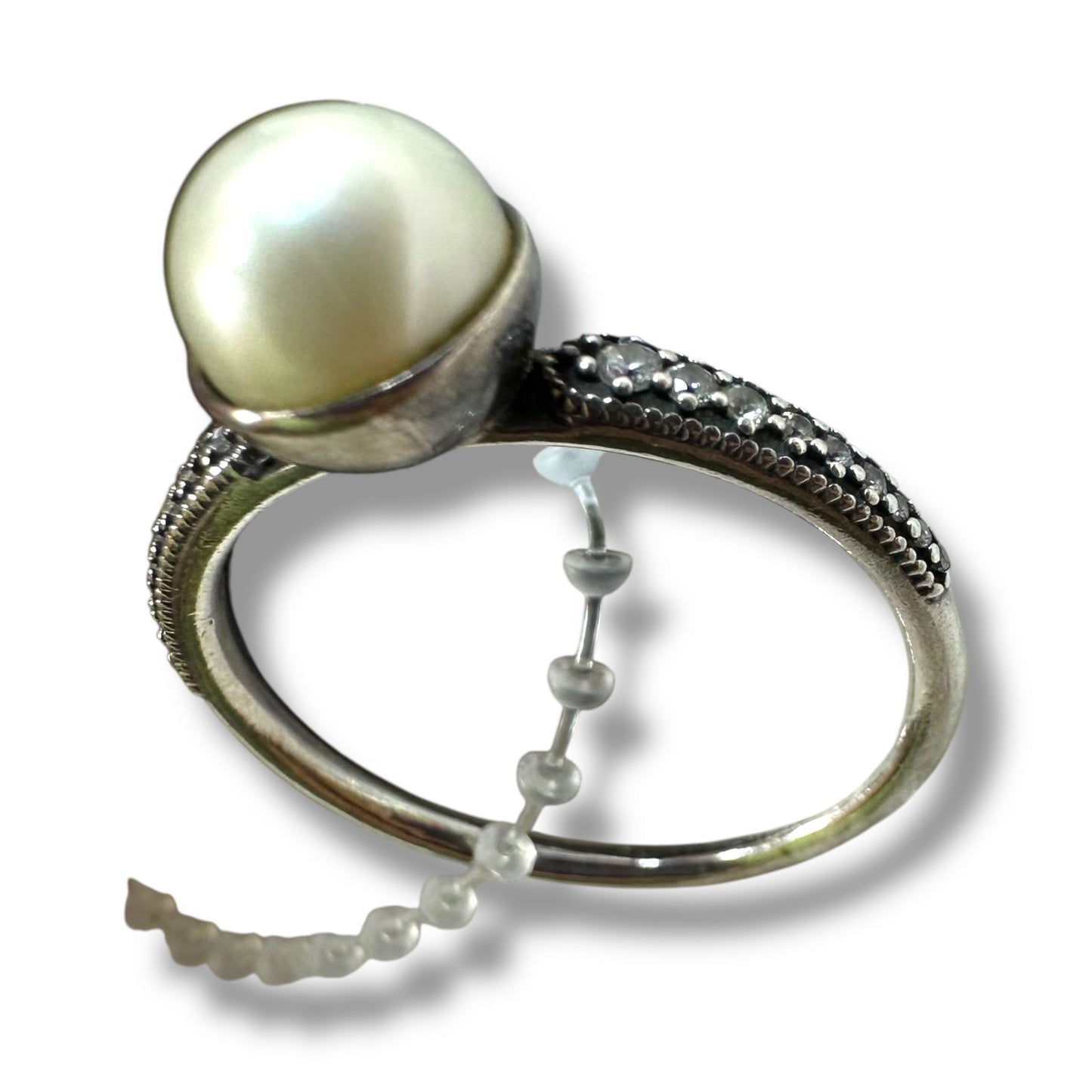 Sterling silver pearl Ring Band By Pandora