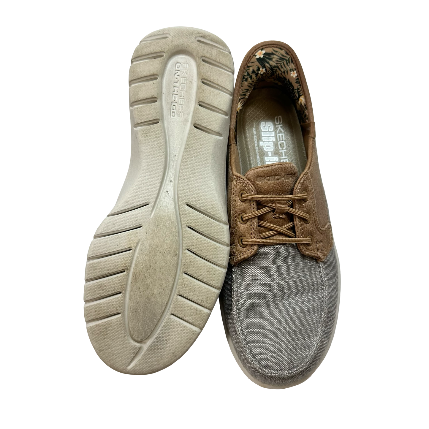 Shoes Flats By Skechers In Brown & Cream, Size: 7.5