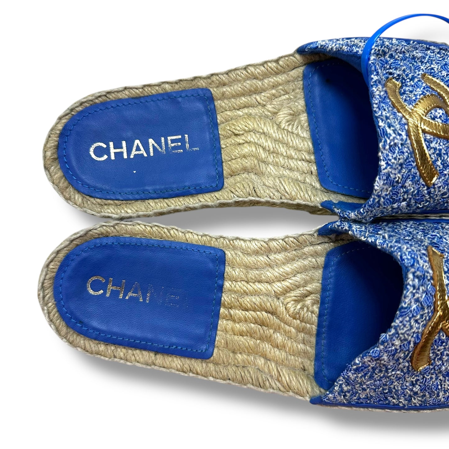 Sandals Luxury Designer By Chanel In Blue, Size: 37