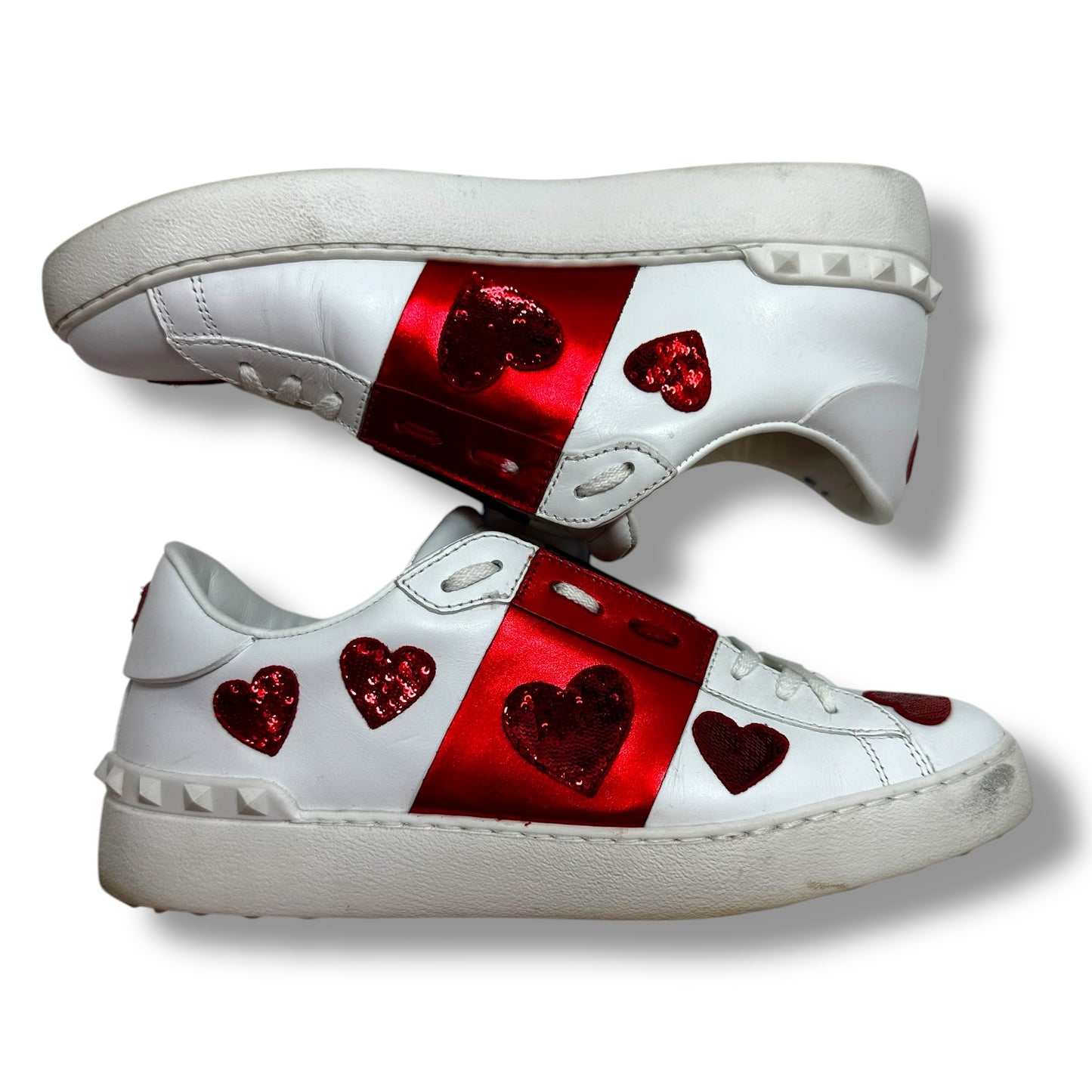 Hearts Shoes Luxury Designer By Valentino-garavani In White, Size: 40