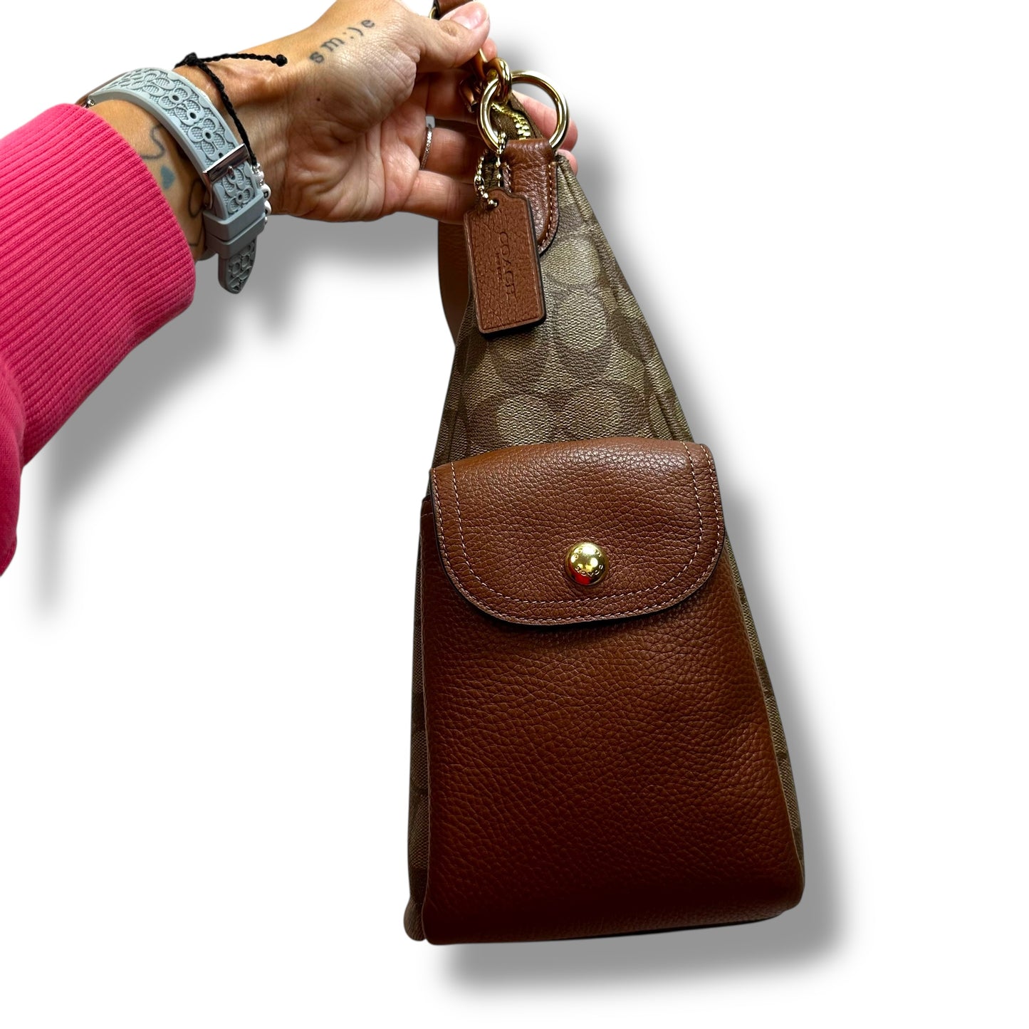 Pennie Handbag Designer By Coach, Size: Large