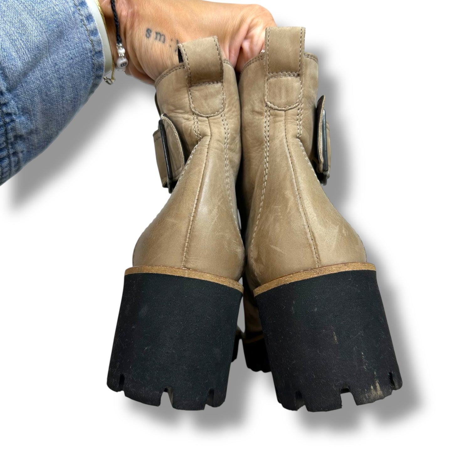 Boots Combat By Paul Green In Tan, Size: 5.5
