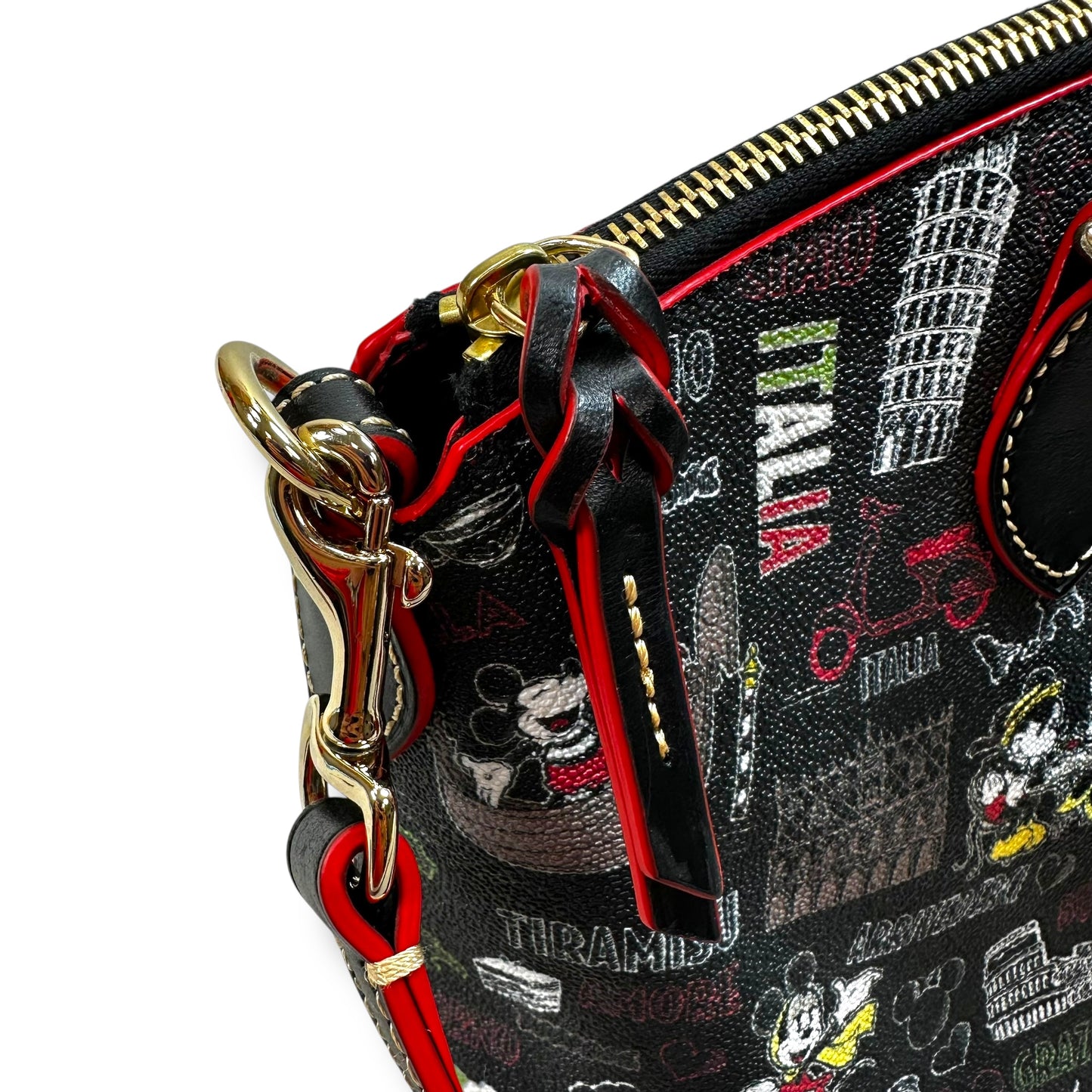 Disney Italy Satchel Handbag Designer By Dooney And Bourke, Size: Medium