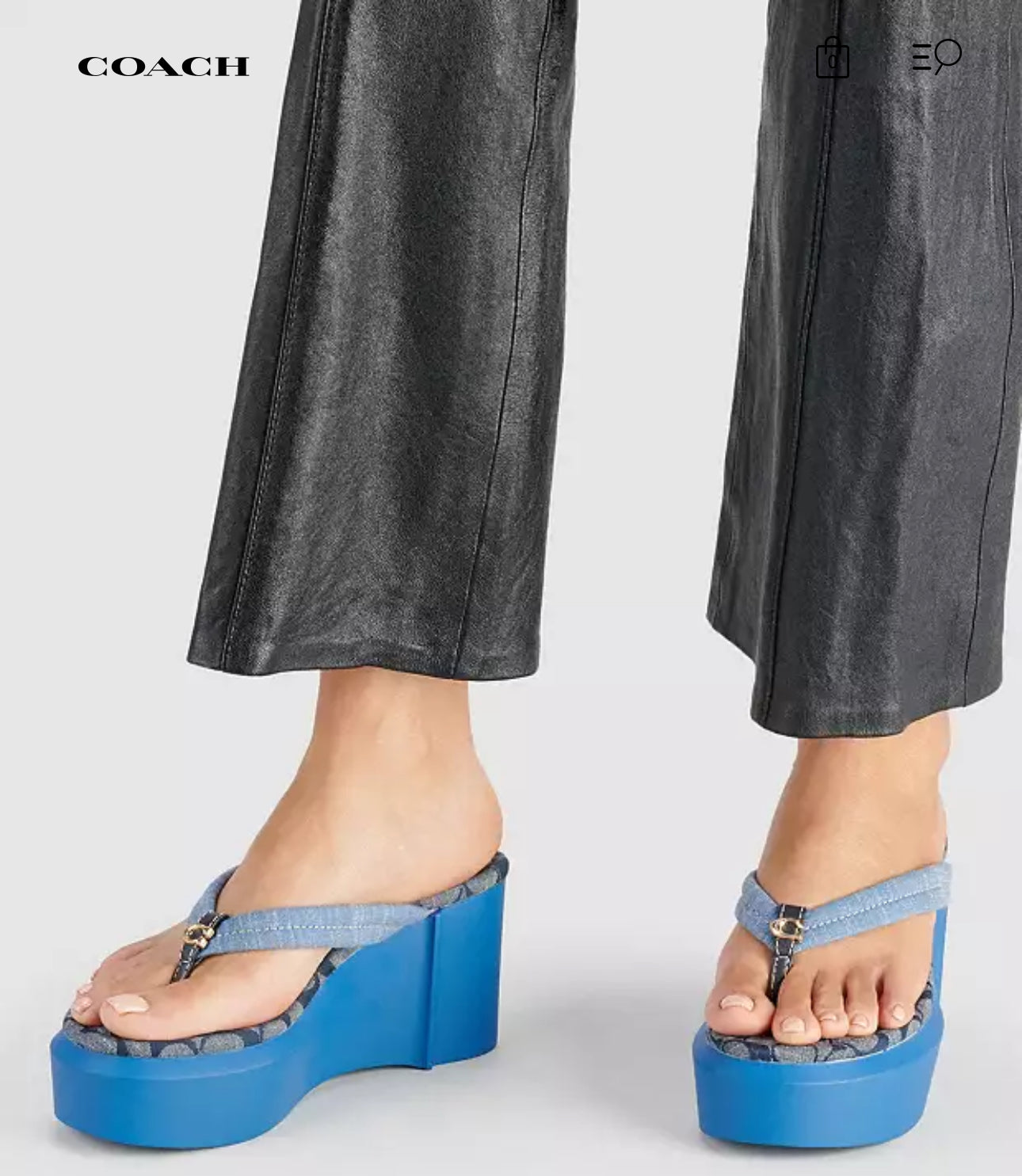 Franki Flip Flop platform Sandals Designer By Coach In Blue, Size: 6