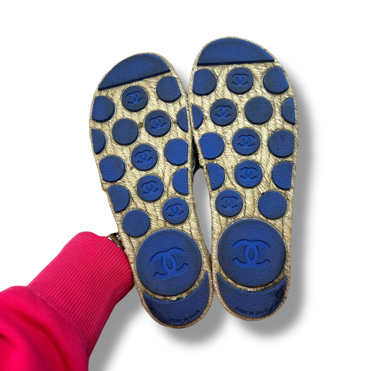 Sandals Luxury Designer By Chanel In Blue, Size: 37