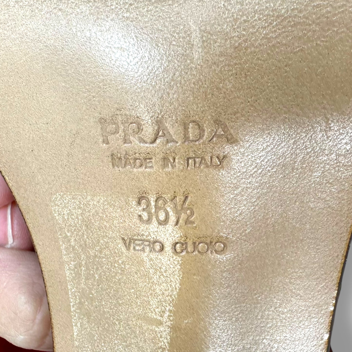 Sandals Luxury Designer By Prada In Multi-colored, Size: 6.5 / 36.5