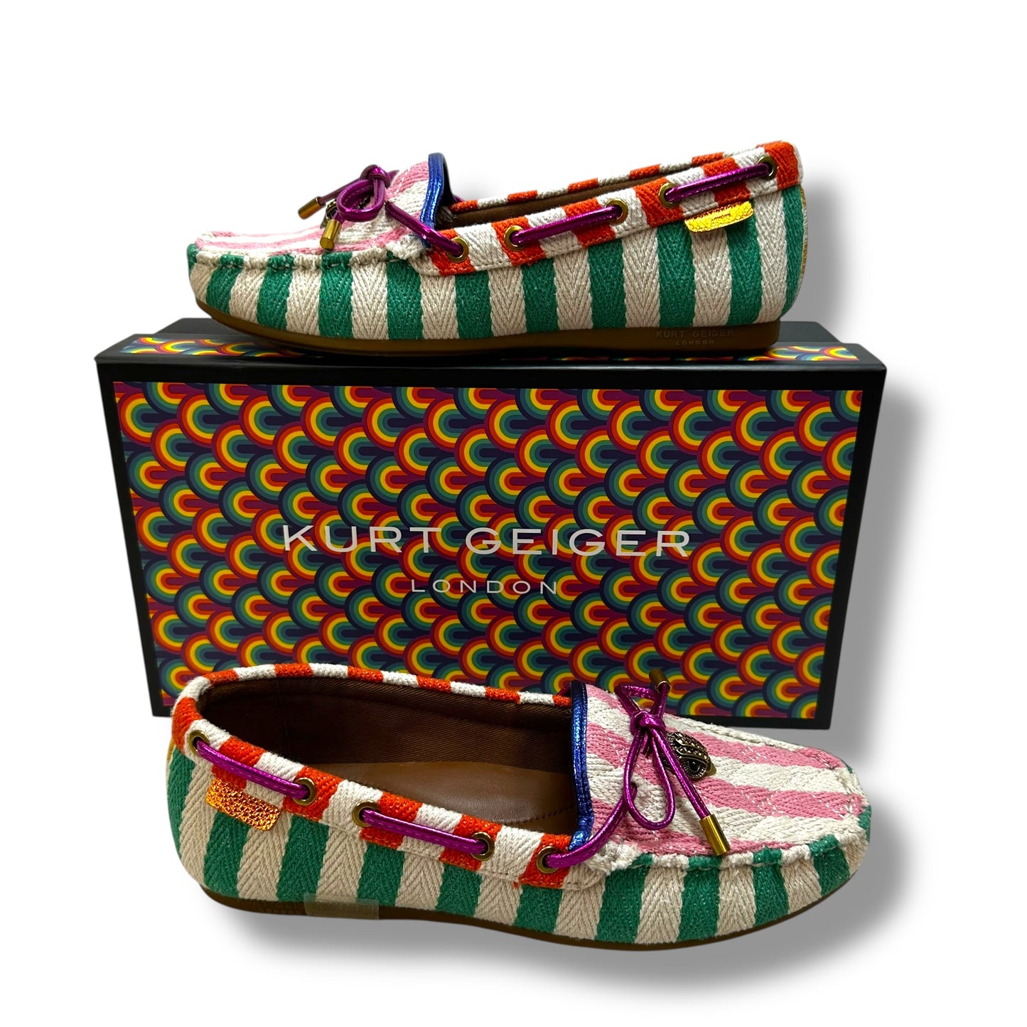 Shoes Designer By Kurt Geiger In Striped Pattern, Size: 7