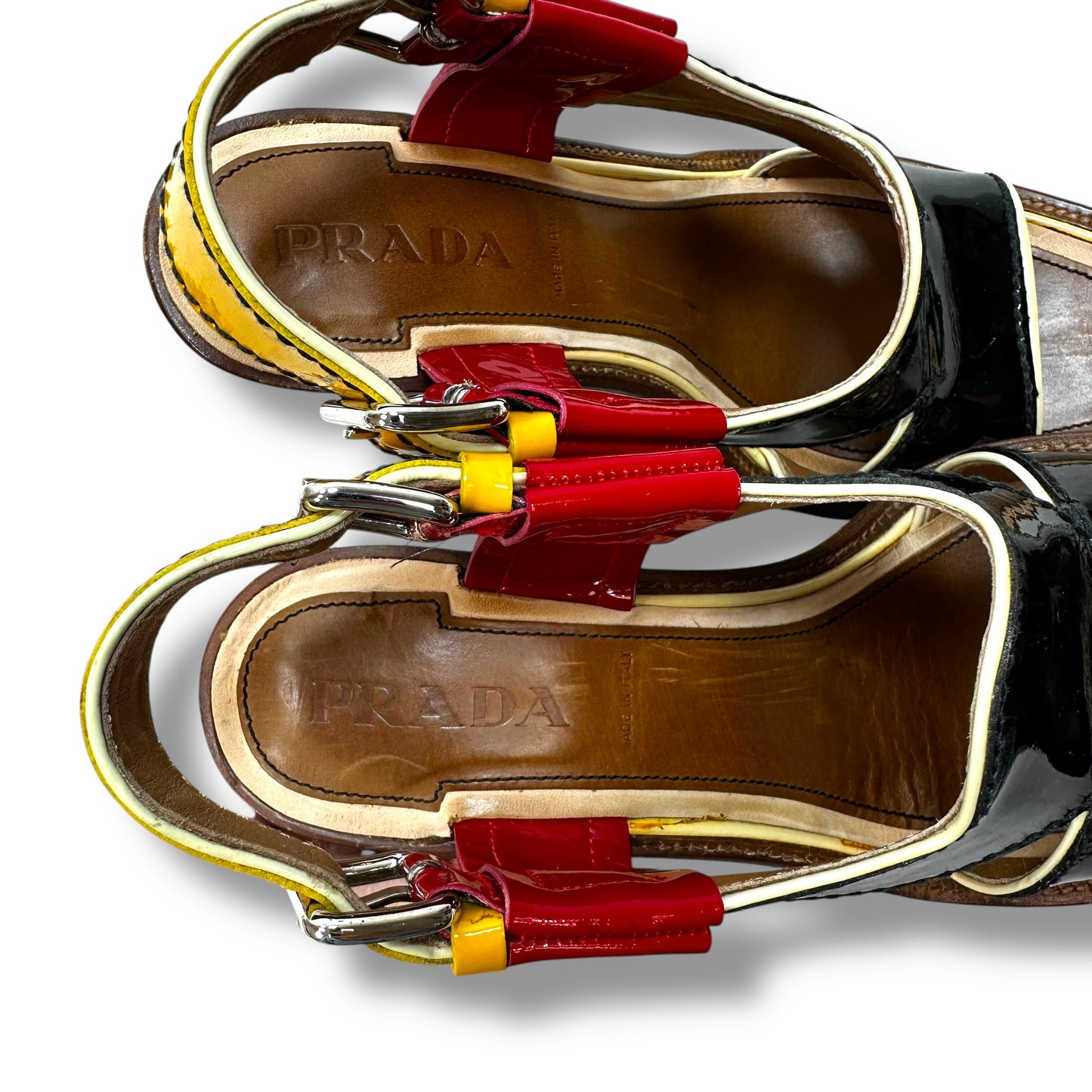 Sandals Luxury Designer By Prada In Multi-colored, Size: 6.5 / 36.5