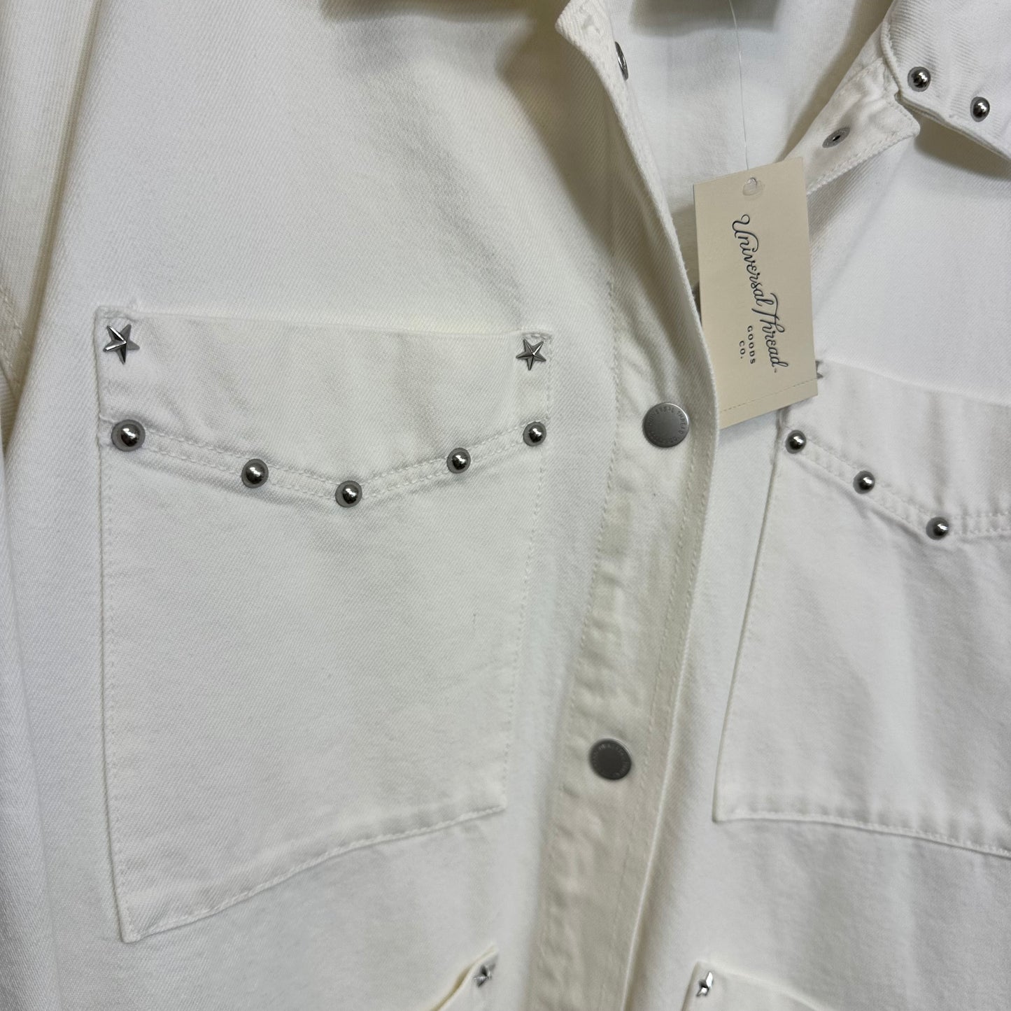 Jacket Denim By Universal Thread In White Denim, Size: Xl