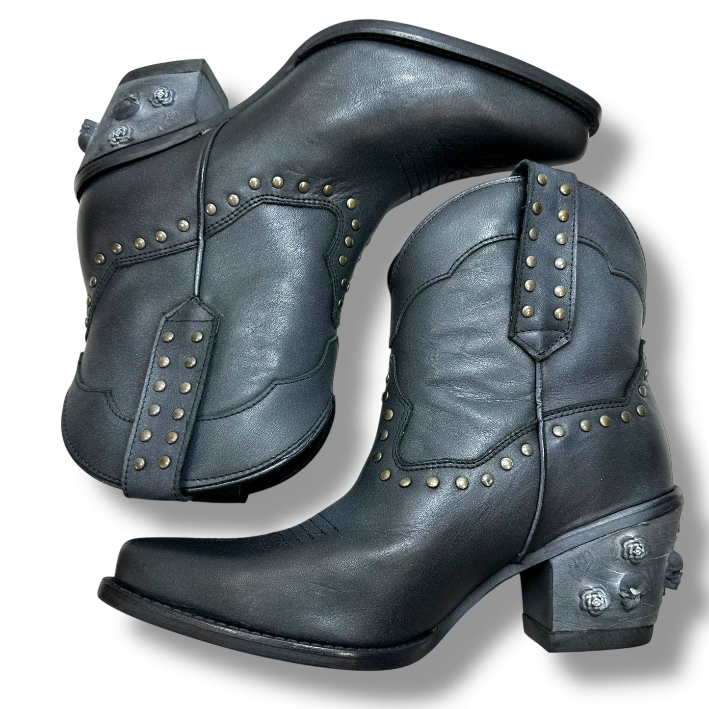 Trick or treat Boots Mid-calf Heels By Dingo In Navy, Size: 8.5
