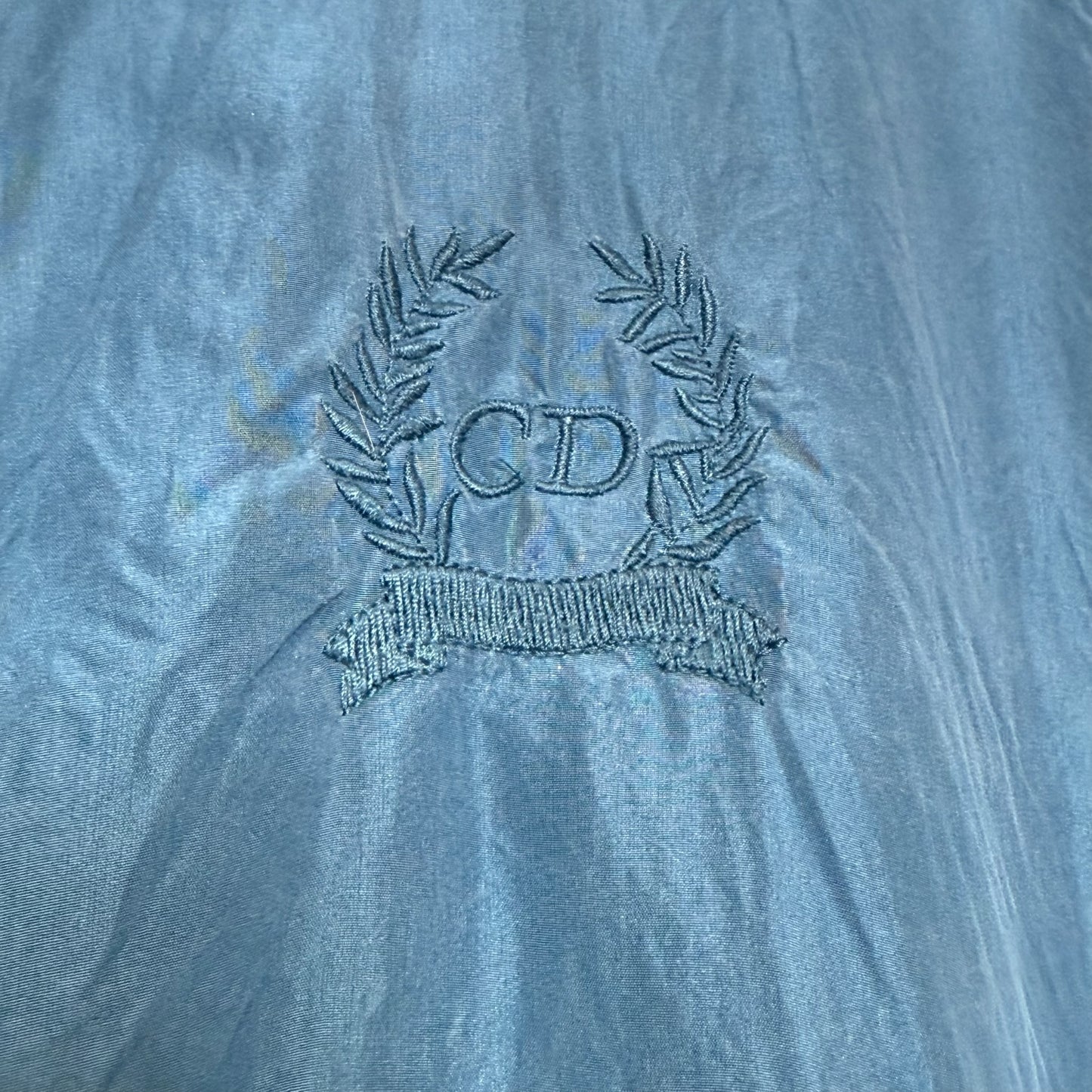 Silk Jacket Luxury Designer By Dior In Blue, Size: Xl
