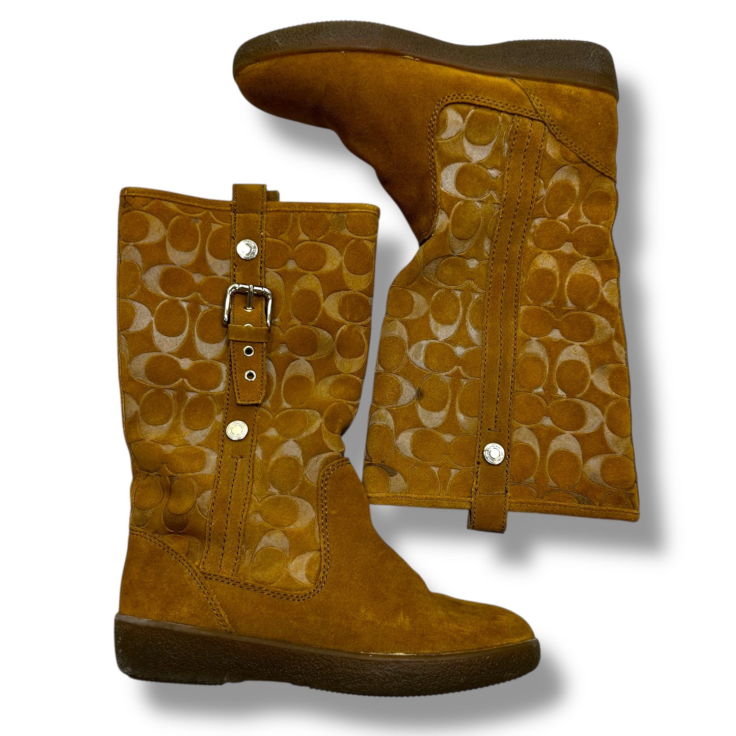 Boots Designer By Coach In Brown, Size: 6.5