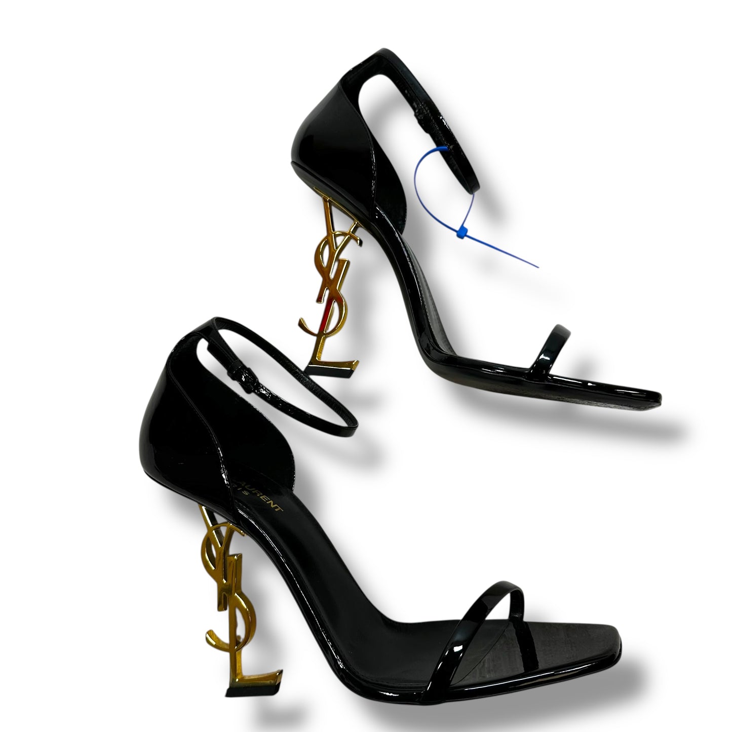 OPYUM SANDALS IN PATENT LEATHER Luxury Designer By Yves Saint Laurent In Black size 42