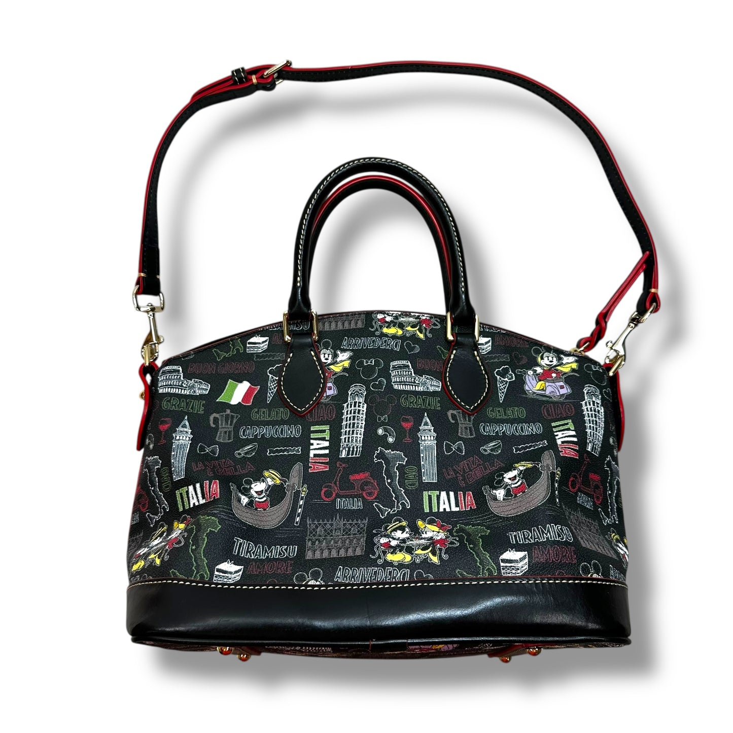 Disney Italy Satchel Handbag Designer By Dooney And Bourke, Size: Medium