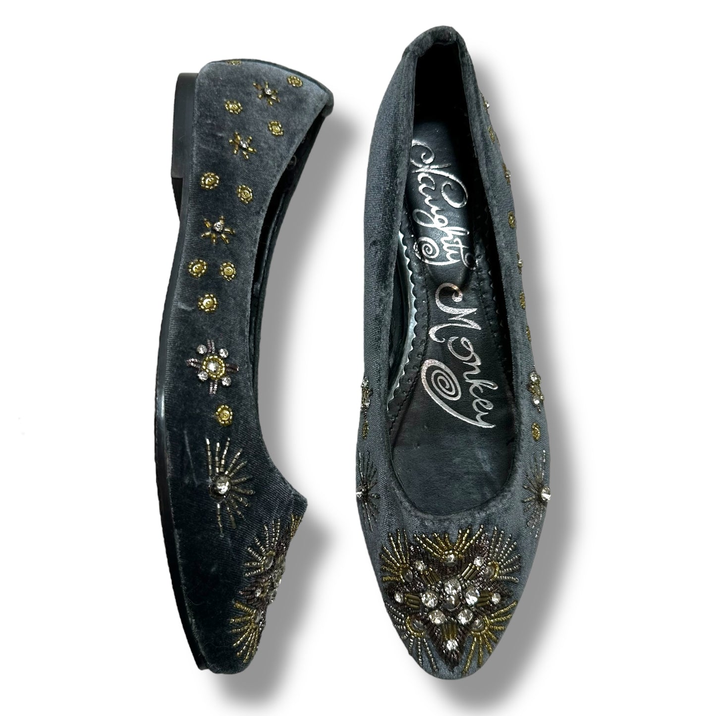 Shoes Flats By Naughty Monkey In Silver, Size: 8