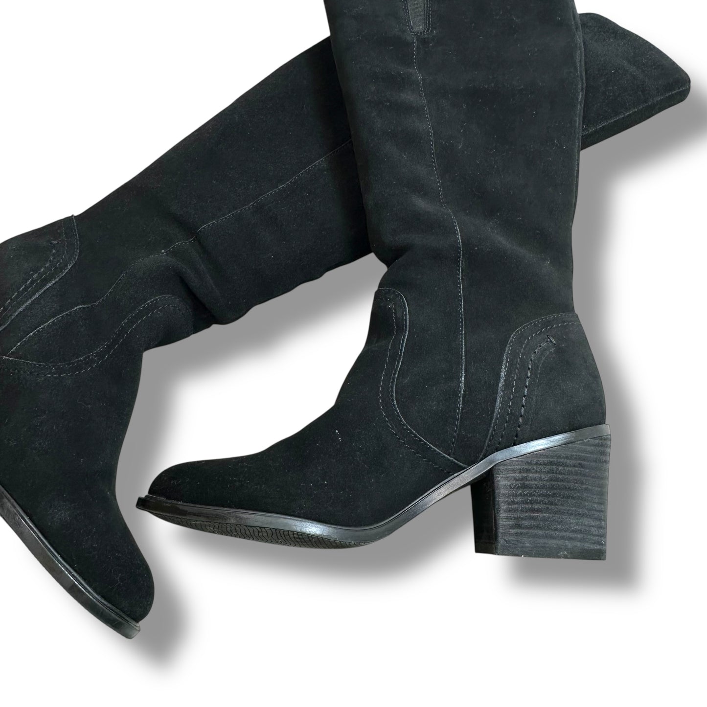 Boots Knee Flats By Crown Vintage In Black, Size: 9