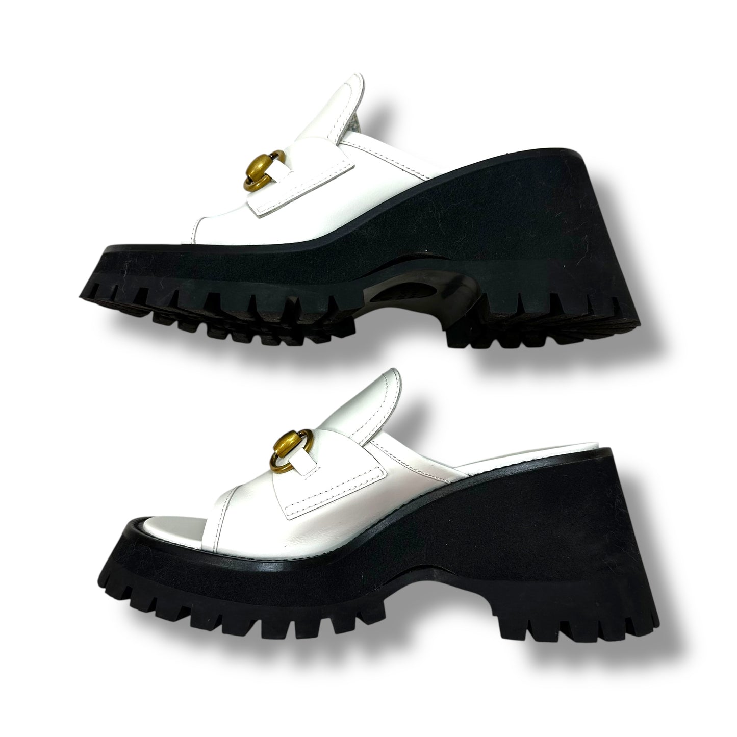 Loafers Sandals Luxury Designer By Gucci In White