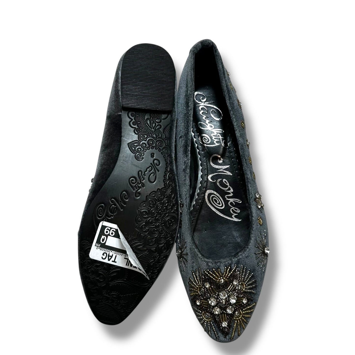 Shoes Flats By Naughty Monkey In Silver, Size: 8