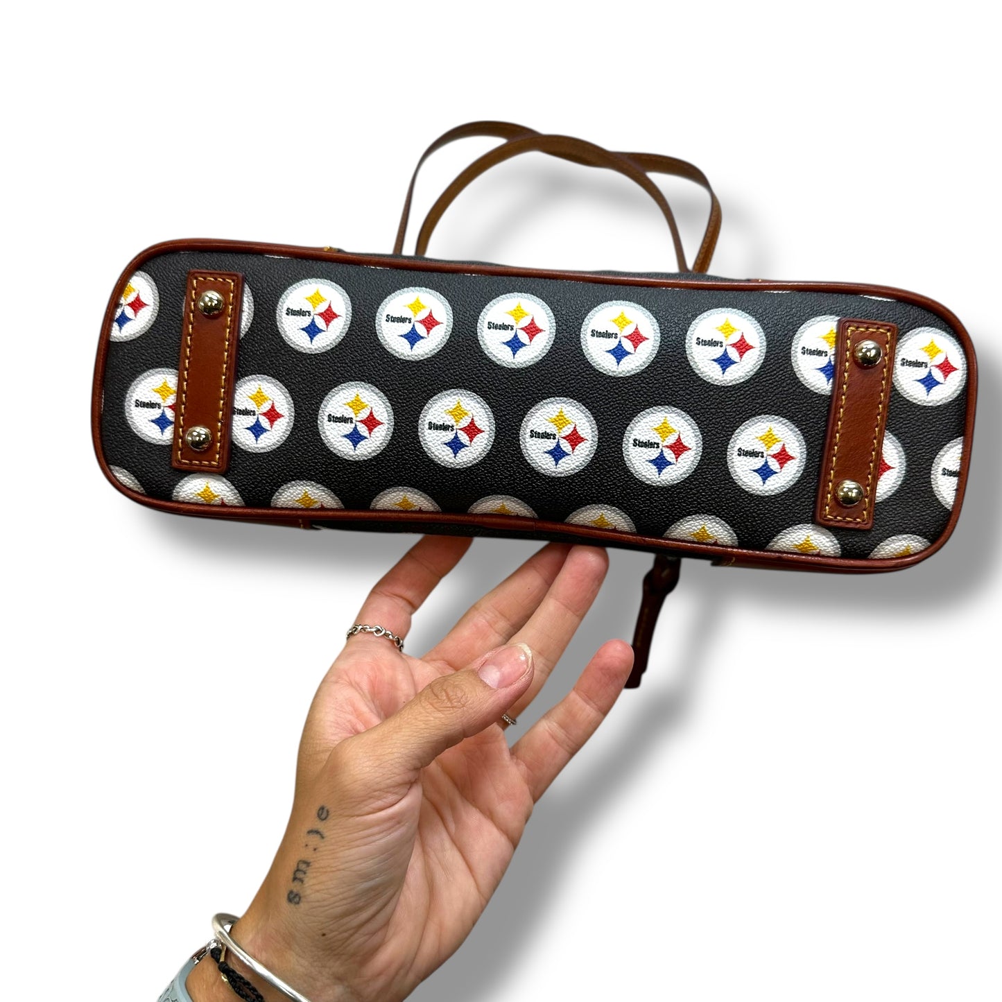 Pittsburgh Steelers football Handbag Designer By Dooney And Bourke, Size: Medium