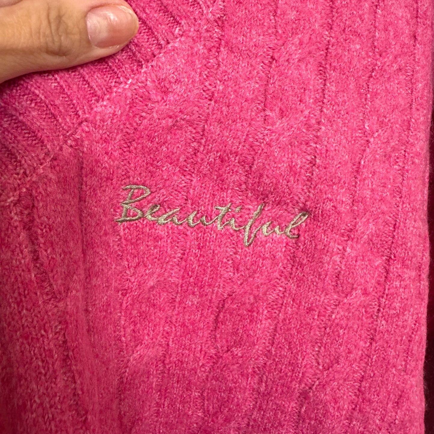 Cropped Sweater By Ee Some In Pink, Size: L