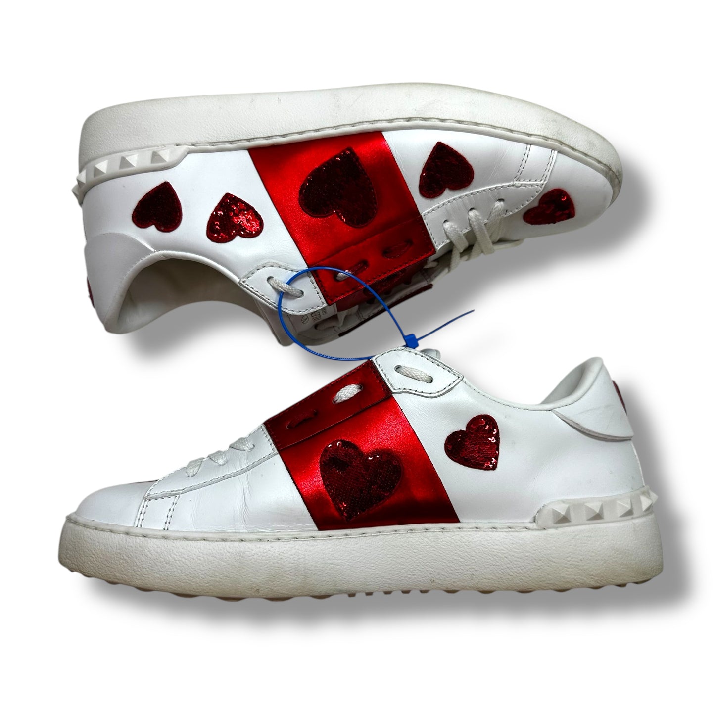 Hearts Shoes Luxury Designer By Valentino-garavani In White, Size: 40