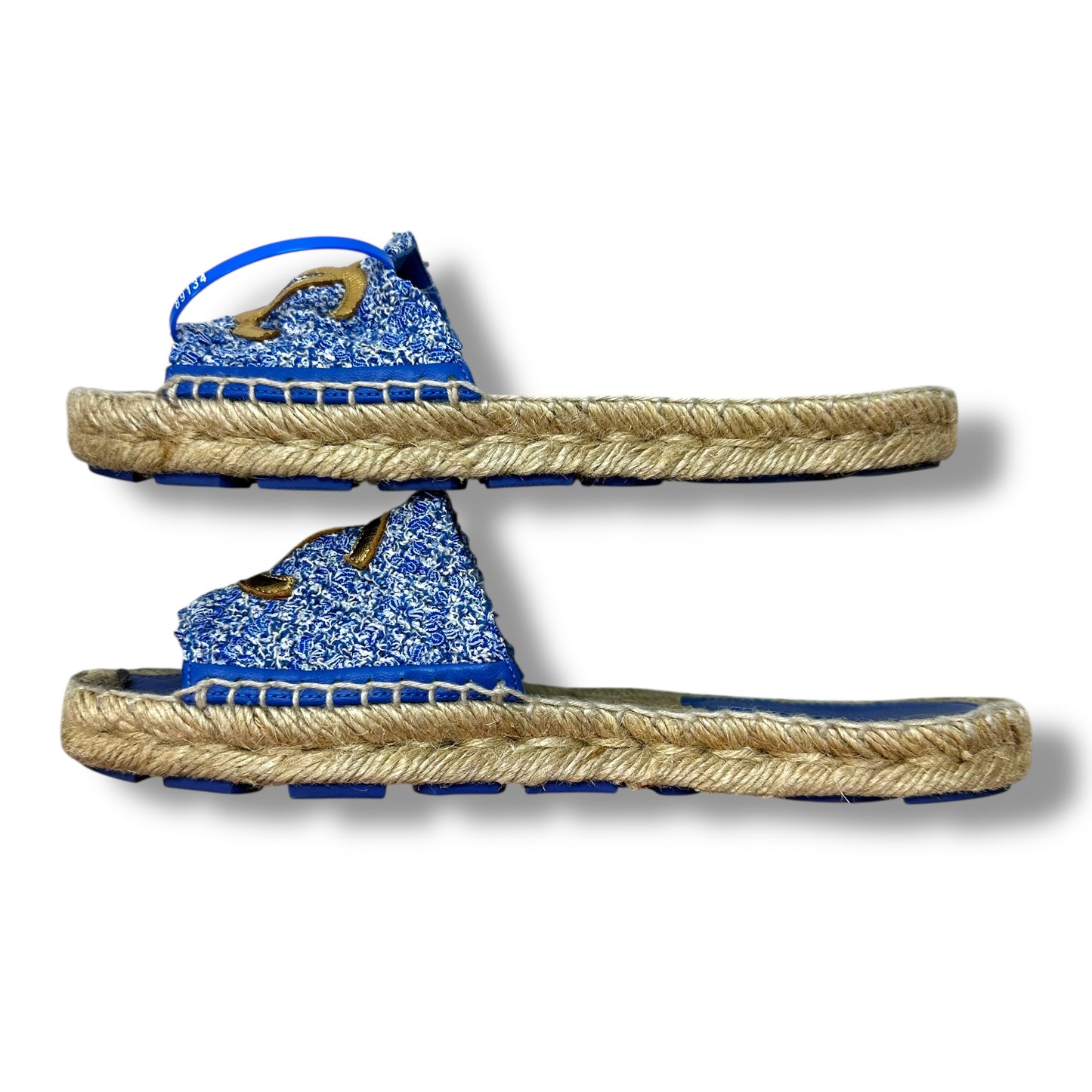 Sandals Luxury Designer By Chanel In Blue, Size: 37